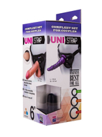 Трусики Harness с двумя насадками UNI strap - 17,5 и 18 см. (Цвет: телесный с черным)