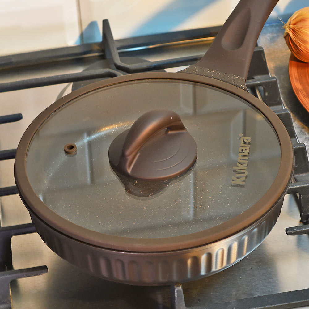 Сковорода 22см Mokko Stella, а/пр литая со стеклянной крышкой