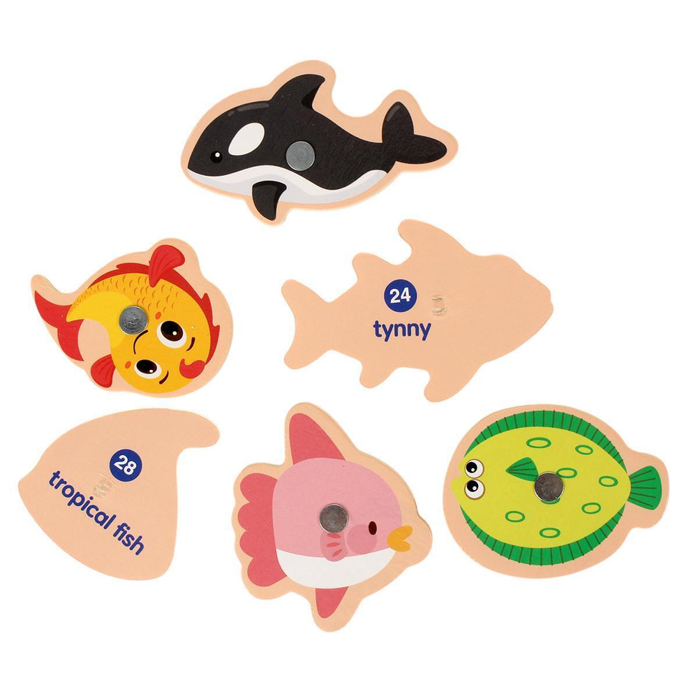 Развивающая игрушка деревянная Рыбалка с плоским полем, коробка C-41676