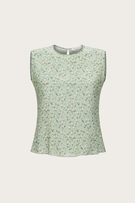 ТОП ИЗ ЗЕЛЕНОГО ШЕЛКА С АВТОРСКИМ ПРИНТОМ