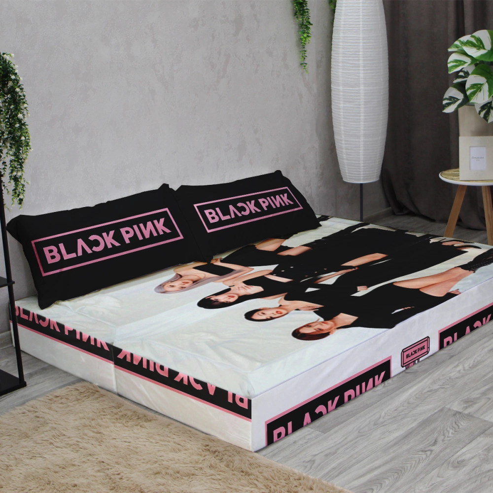 Бескаркасный диван кровать раскладной "BLACKPINK"