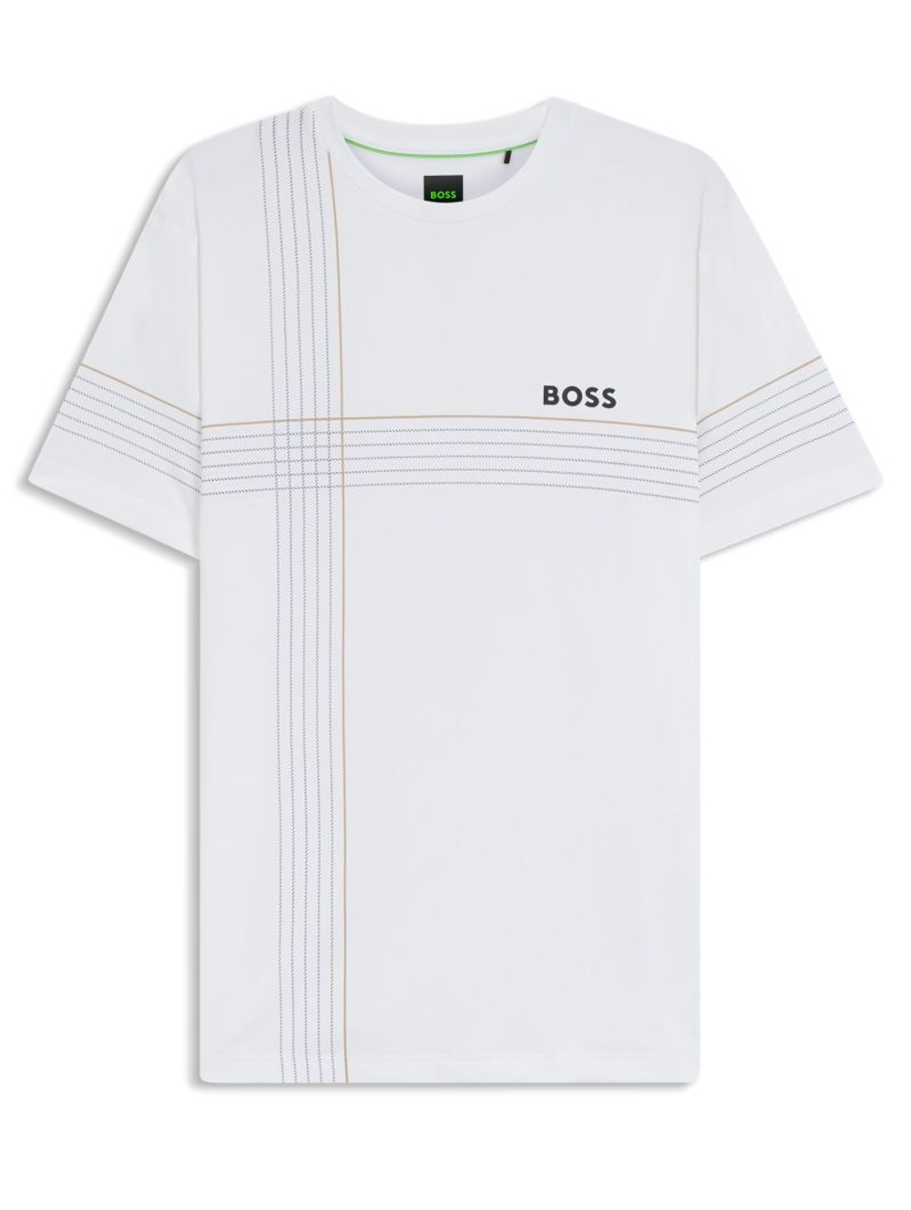 Теннисная футболка BOSS Check Pro TOC Slim - bright white