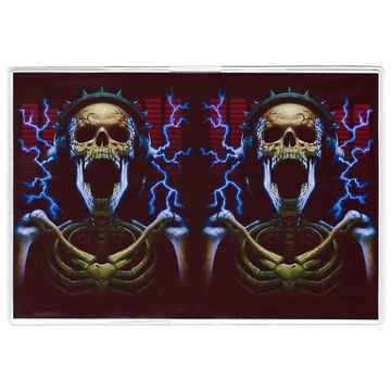 Обложка для паспорта Скелет в наушниках (008)