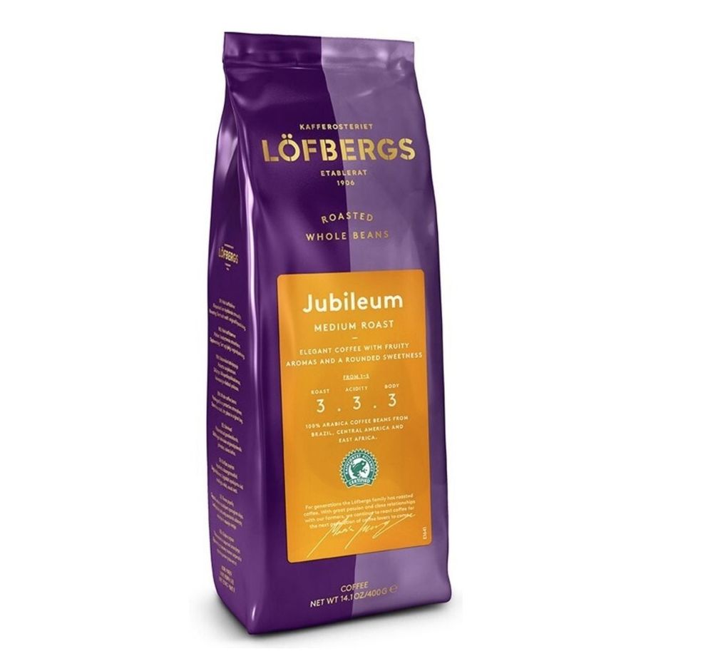Кофе в зернах Lofbergs Jubileum 400 гр 3 шт