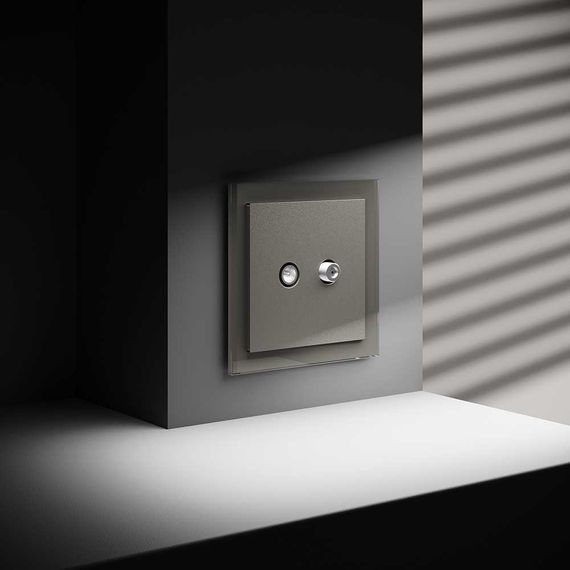 Розетка телевизионнная встраиваемая Voltum S70 оконечная TV+SAT, (шелк) VLS060404