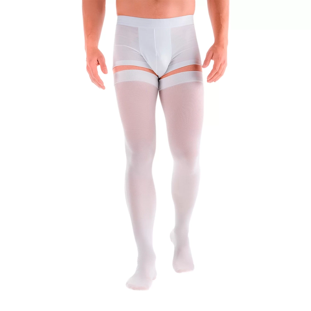 Чулки антиэмболические "Элеганс" с резинкой на силиконовой основе, 1 класс компрессии (18-22 мм рт.ст.), цвет белый, типоразмеры: L