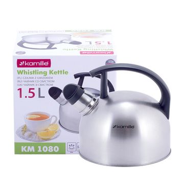 Чайник 1,5 л. из нержавеющей стали со свистком Kamille KM-1080