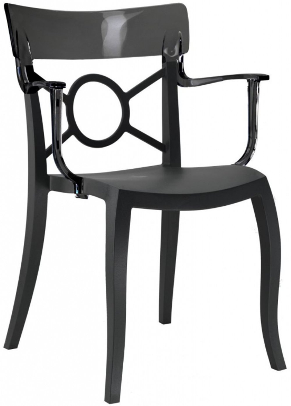 Кресло пластиковое Papatya Opera-K, черный, дымчатый