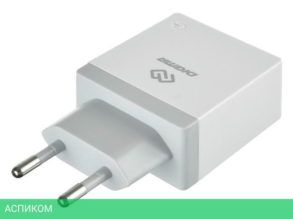 Сетевое зарядное устройство Digma DGWC-2U-3A-WG 2.1A+1A белый