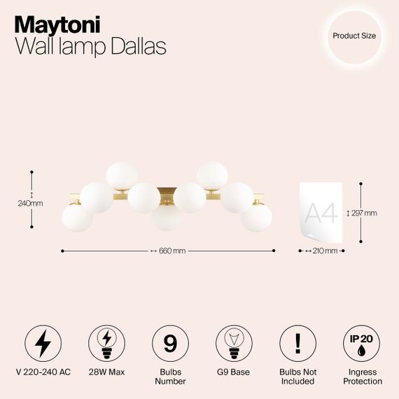 Бра Maytoni Dallas MOD547WL-09BS