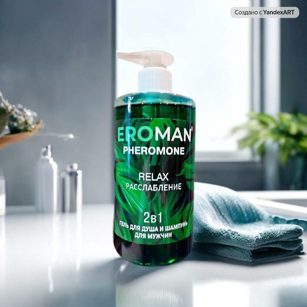 Гель для душа и шампунь Биоритм RELAX, мужской, 2в1, с феромонами, 430мл