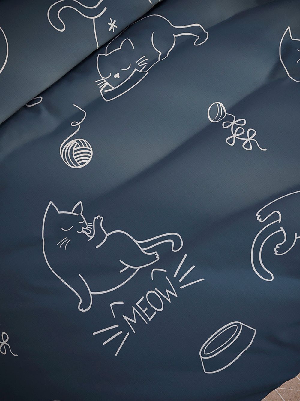 Простынь на резинке бязь Сказка "Котики" 120x200 см