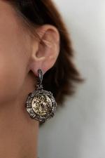 Coins Frame Black Серьги арт.1590