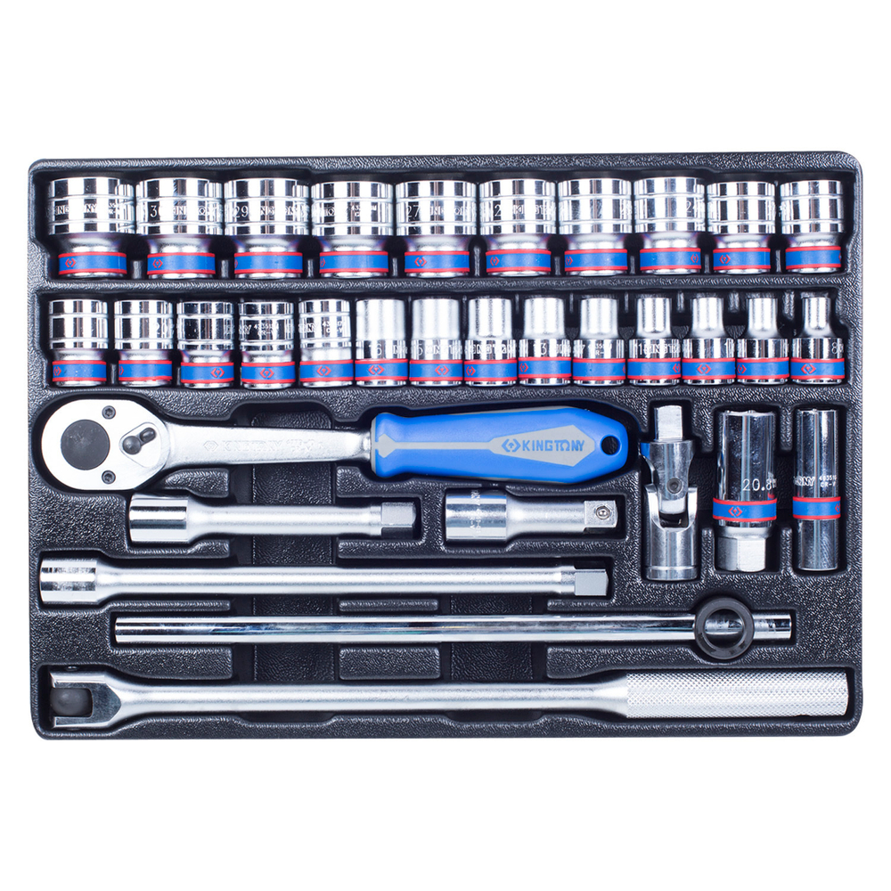 Набор торцевых головок 1/2&quot; с принадлежностями, ложемент, 33 предмета KING TONY 9-4333MR03