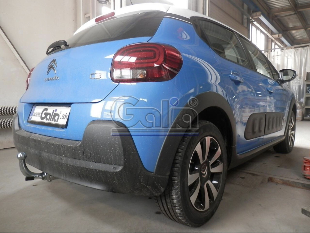 Фаркоп оцинкованный Galia P042A для Peugeot 208 хетчбек 2012-, Citroen C3 2016-(паспорт и сертификат в комплекте)(без электрики)