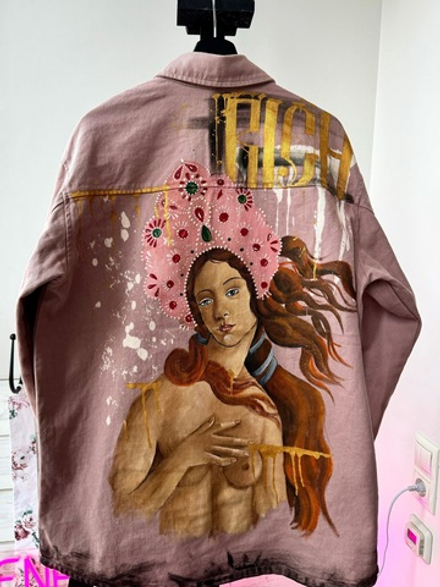 Джинсовая куртка с ручной росписью Rich-Русь