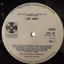 Винтажная виниловая пластинка LP Francis Lai Love Story История Любви OST (UK 1971)