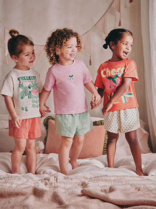 Пижама для девочки Next AC0-795, 3 шт., Розовый, Голубой, Оранжевый