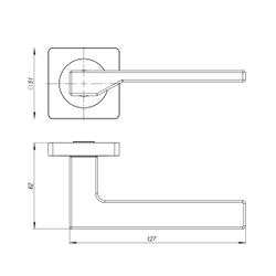 Ручка раздельная K.JK51.LEVEL (LEVEL JK) SN/CP-3 матовый никель