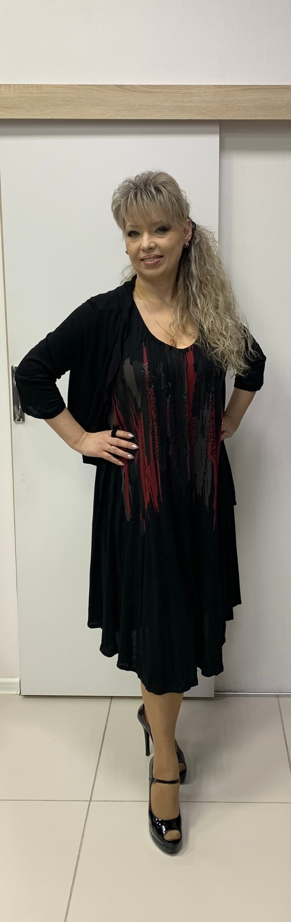 Черная немецкая трикотажная двойка - сарафан и болеро