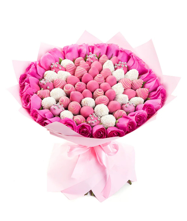 Клубника в шоколаде. 61шт+. Цветы  30шт