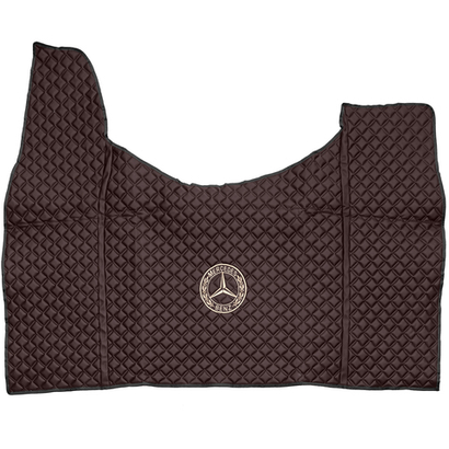 Ковры MERCEDES Actros MP3 (автомат) с шахтой (экокожа, коричневый, черный кант, бежевая вышивка)