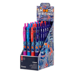 Ручка шариковая, масляная, автоматическая, Vinson, синие чернила, серия "VINSON Flower", 24 шт