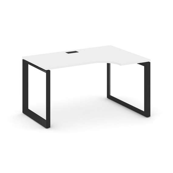 Style Project Стол рабочий эргономичный SN-59O.SPA-021(R) Белый/Металл Черный/Черный Заглушка 1380*8