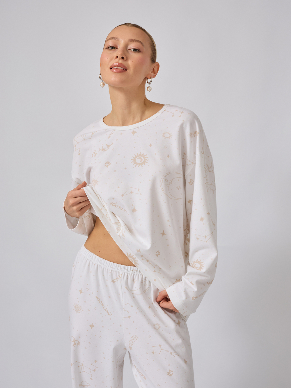 Пижама с брюками и лонгсливом "Зодиак"