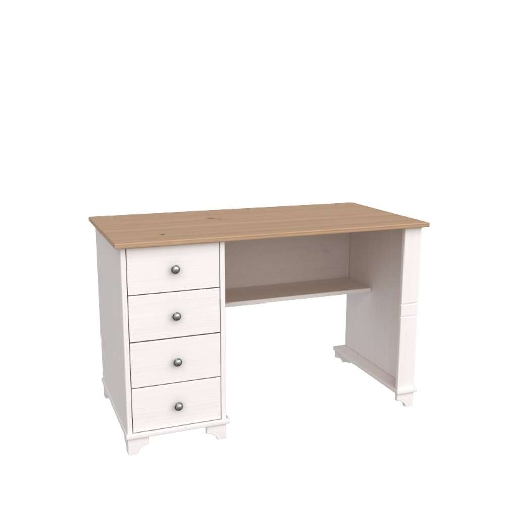 Стол письменный с ящиками «Бейли» белый воск/антик