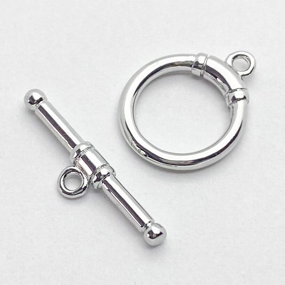 Замок-тоггл, цвет серебро, латунь, размер 17*14 мм, цена за 1 шт - 101 ...