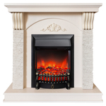 Каминокомплект Real Flame Corfino WT с очагом Fobos Lux Black (без пульта)