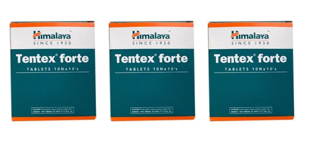 Таблетки Himalaya Herbals Тентекс Форте Tentex Forte 100 таб 3 уп
