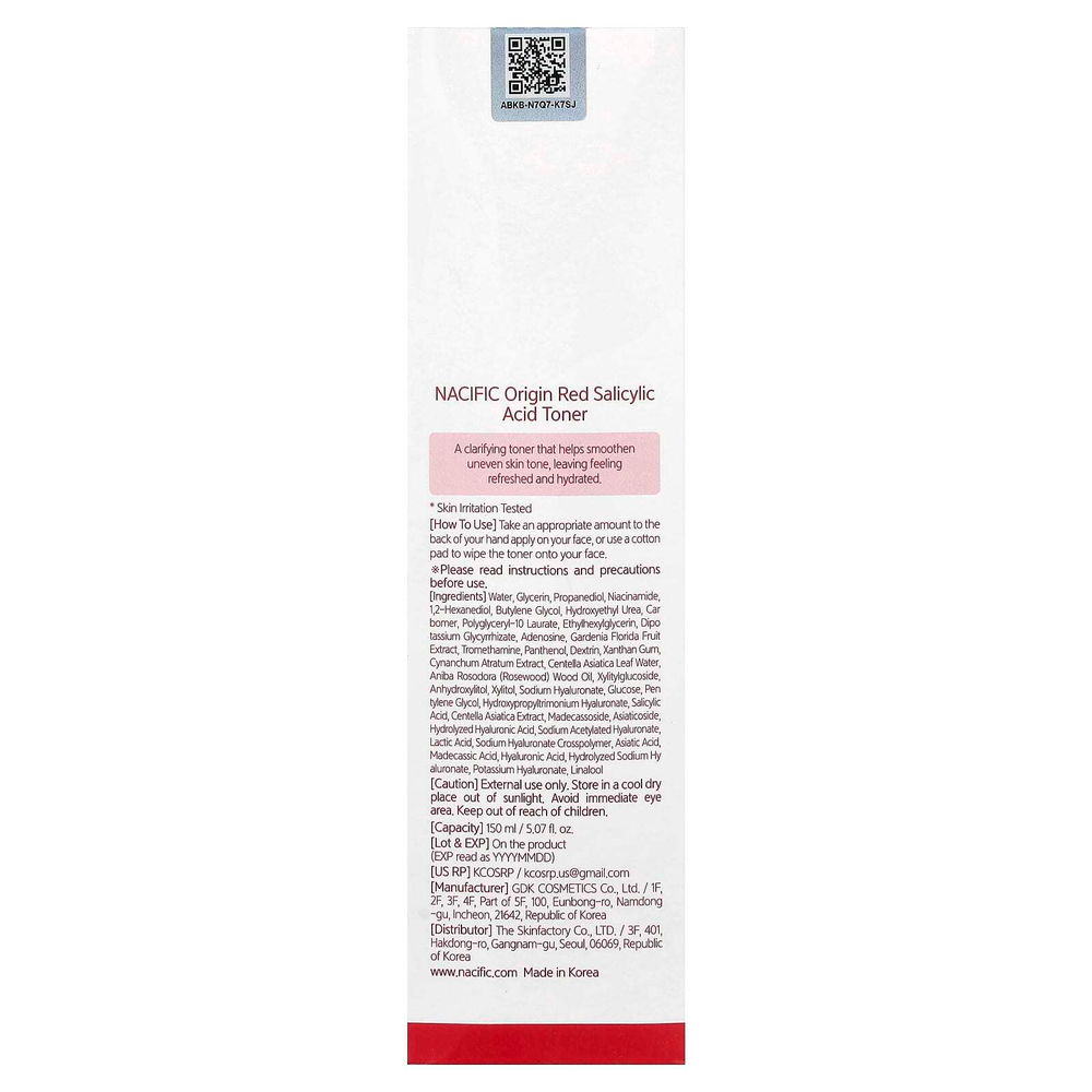Nacific, Origin Red, тоник с салициловой кислотой, 150 мл (5,07 жидк. унц.)