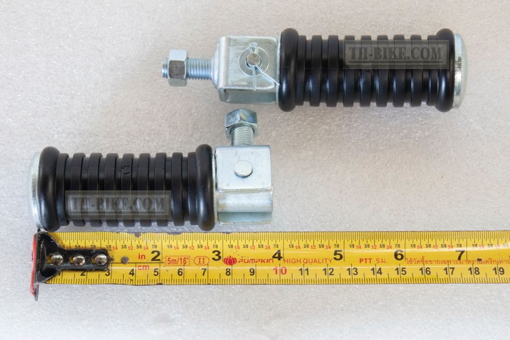 Passenger folding footrest set with rubber. A100. Pillion step, footrest, footpeg, rear, passenger step. 1 Pair aftermarket set. Made in Thailand.