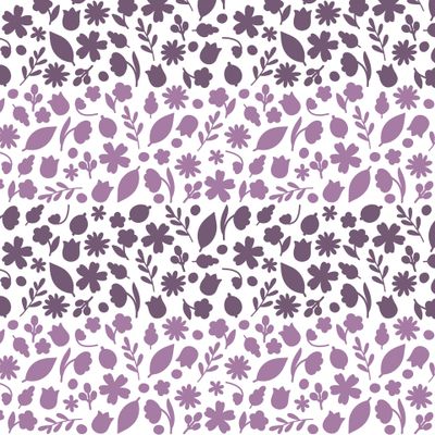 Однотонные фиолетовые мелкие цветы на белом фоне