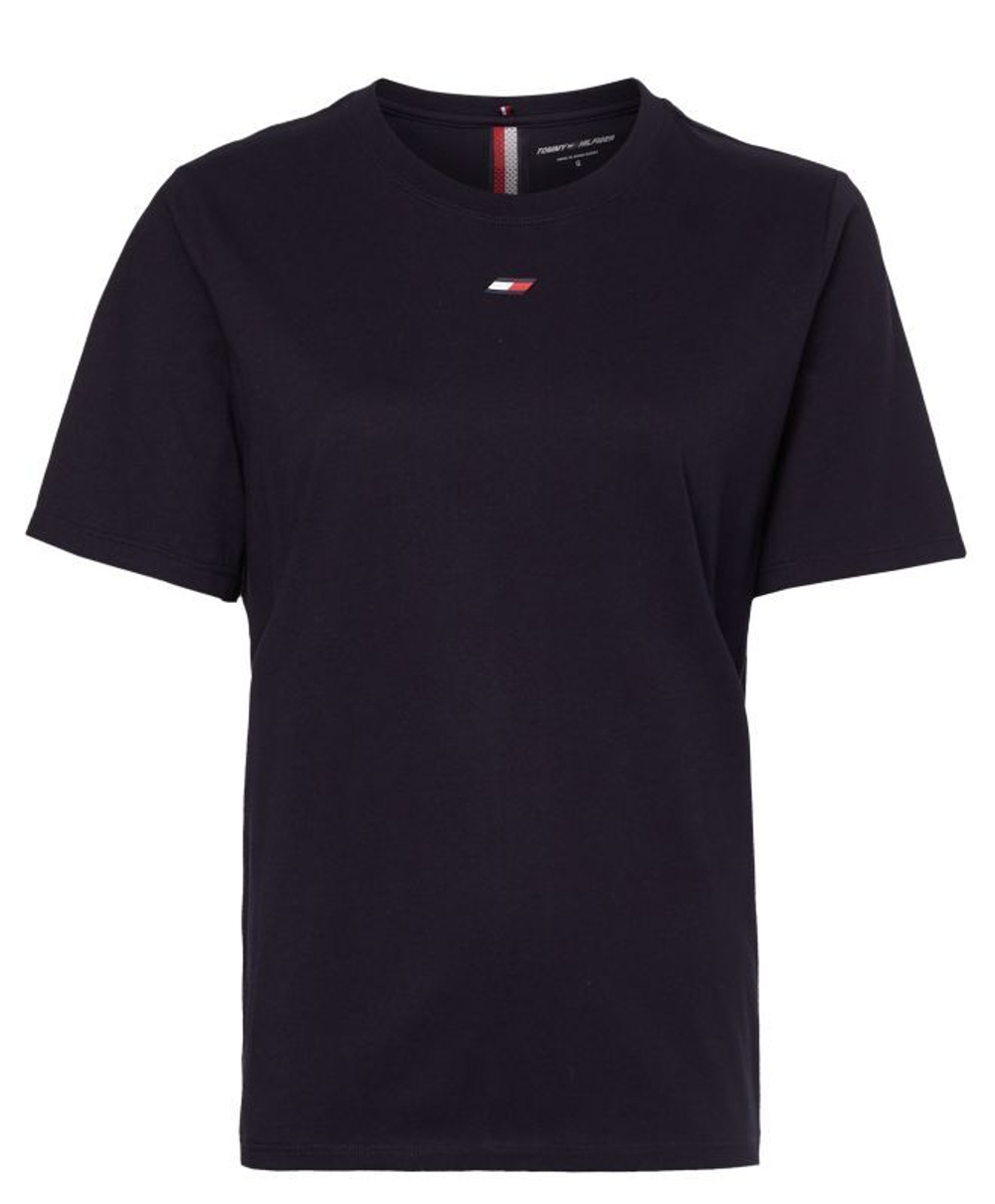 Женская теннисная футболка Tommy Hilfiger Regular Tape Tee - Turquoise