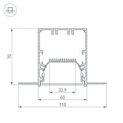 Угол SL-LINIA55-FANTOM внутренний (Arlight, Металл) 030130