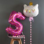 Шар (40''/102 см) Цифра, 5 Slim, Фуше, 1 шт. в упак.