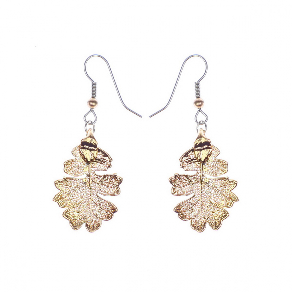 Серьги листья Ester Bijoux Дуб LF83C-RG BR