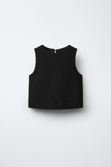 ZARA ТОП СО СЪЕМНЫМИ ПЕРЬЯМИ, ЧЕРНЫЙ