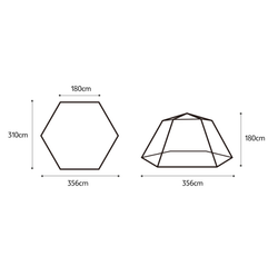 Палатка Naturehike Hexagonal 3-4-местная, автоматическая, хаки (бежевая)
