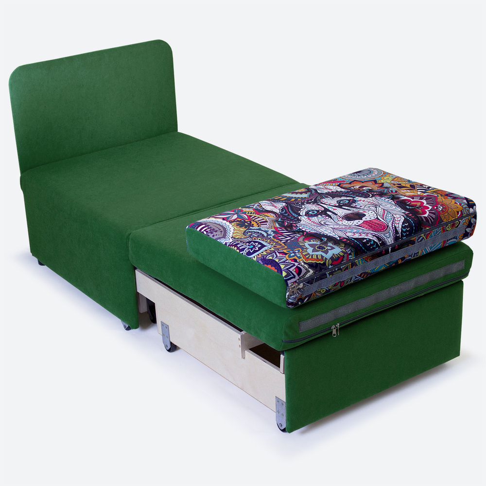 Кресло-кровать "Миник" Dream Forest (зеленый), купон "Хаски"