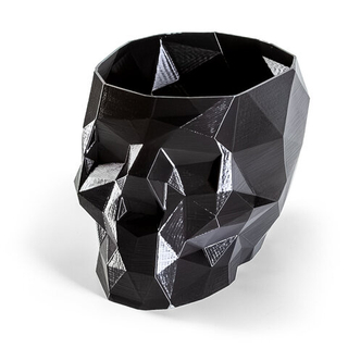 Череп-Ваза для конфет/карандашей, полигональная, 3D печать, черная