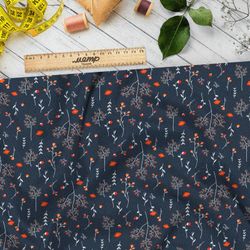 Ткань оксфорд 600 мелкий принт веточки