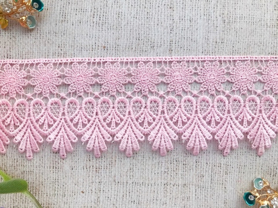 Кружево плетеное, ш. 8,5 см, розовый