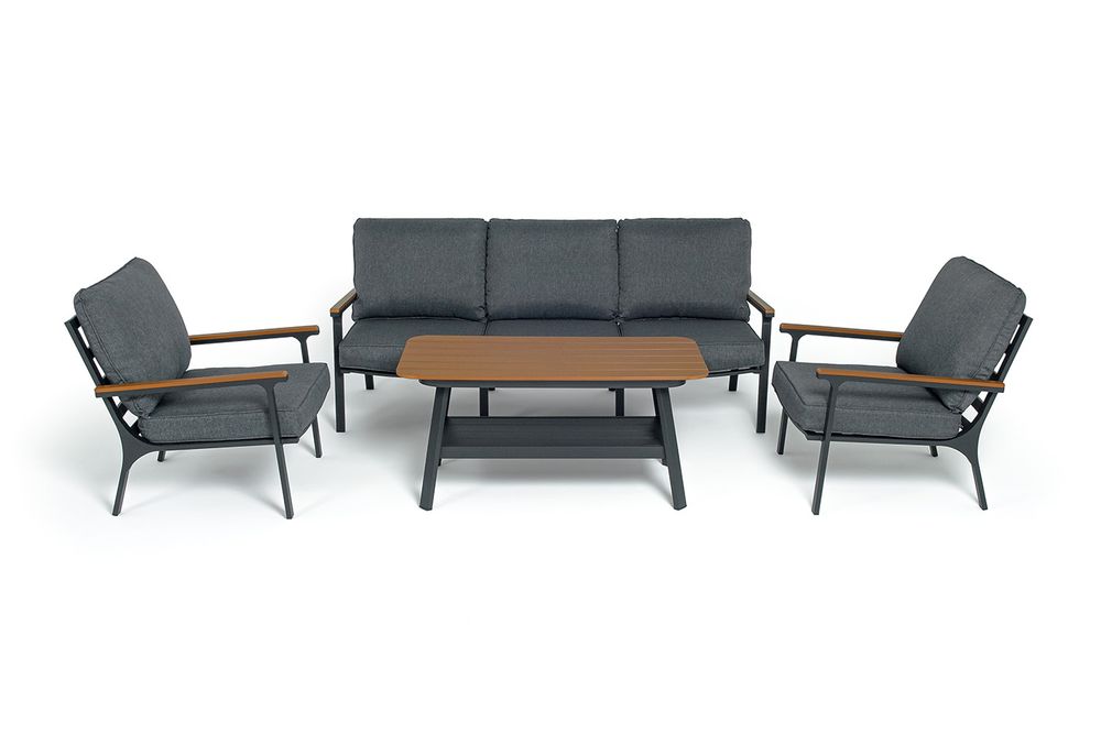 "Крокус" лаунж-зона 5-местная из алюминия, цвет темно-серый