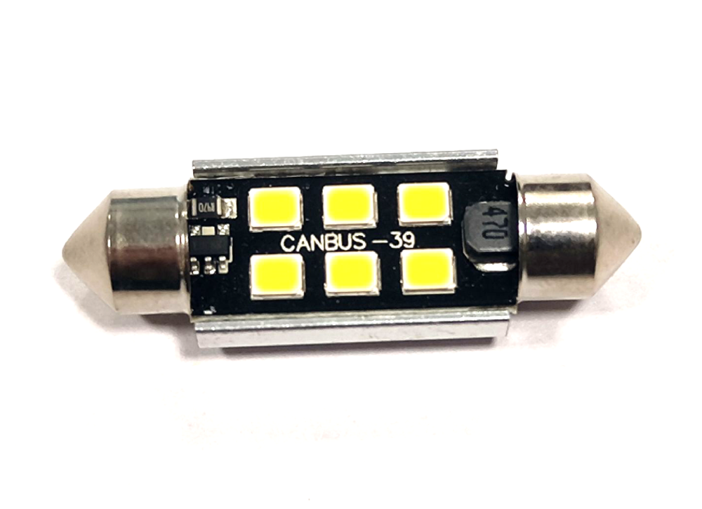 Светодиодная лампа C5W 2835-6SMD-39MM CanBus 5000K 6W 12v, 1шт