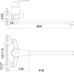 Смеситель одноручный для ванны Rossinka D 40-32 с длинным изливом