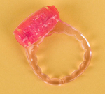 Розовое эрекционное кольцо с вибратором